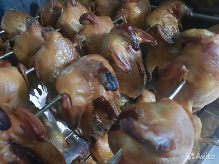 Перепела копченые и перепелиные яйца копченые