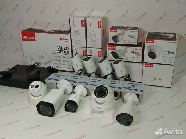 Видеонаблюдение 9 камер с микрофоном 4Мп Dahua