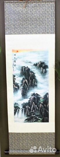 Панно Пейзаж - живопись шелк,140см.SO29 ru*100