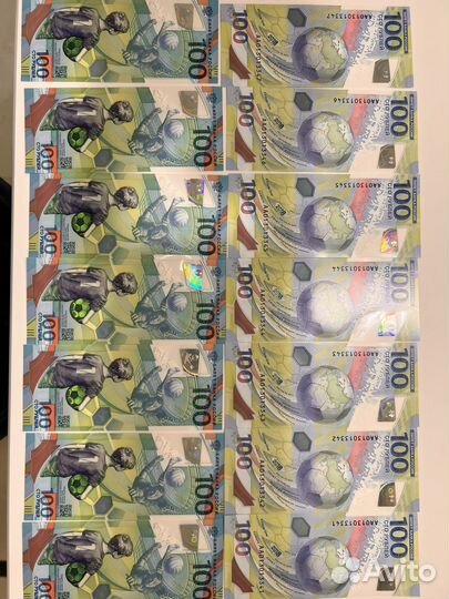 Юбилейная Купюра 100 р чм FIFA 2018