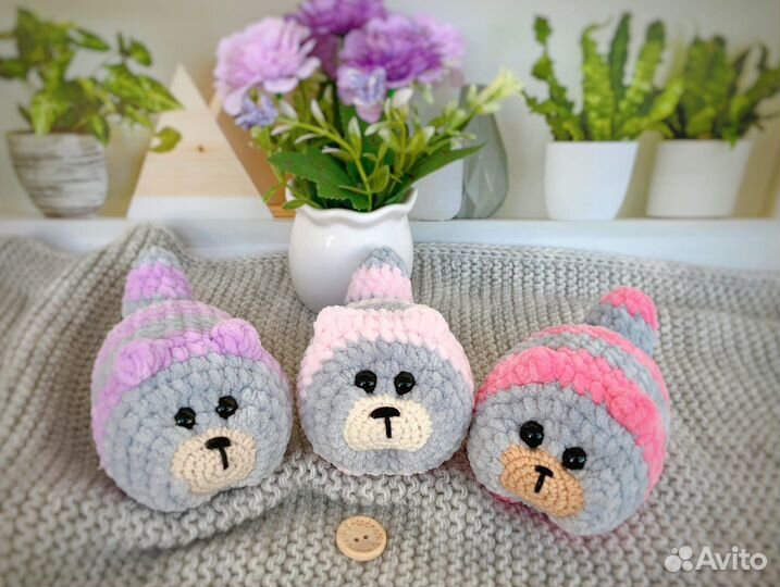 Кот колобок вязаный