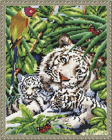 Алмазная вышивка 40х50 Мама-тигрица