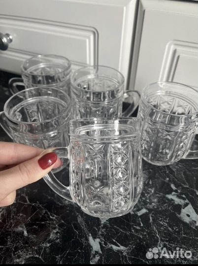 Стаканы кружки СССР, винтаж, новые, 5 шт