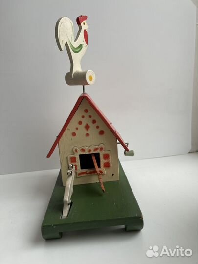 Редкая винтаж музыкальн игрушка деревянная сказка