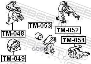 Опора двигателя задняя R toyota Avensis I/Carina