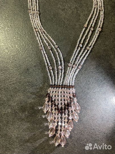 Бусы ожерелье из бисера стеклянных бусин