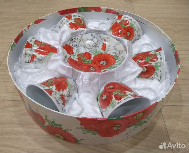 Набор фарфоровых чашек и блюдец чайный набор