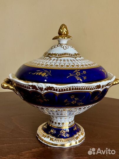 Антикварный соусник. Кобальт. Англия