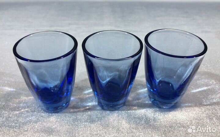 Штоф графинчик и 6 рюмок СССР кобальтовое стекло