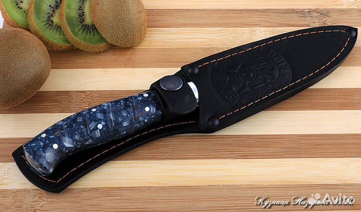 Нож Шеф № 2 сталь 95Х18 рукоять акрил синий