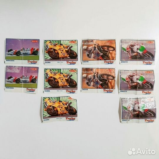 Вкладыши жвачки Turbo Classic, Super, Sport 90е