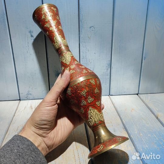 Ваза для цветов из латуни, Индия, 1970 е гг