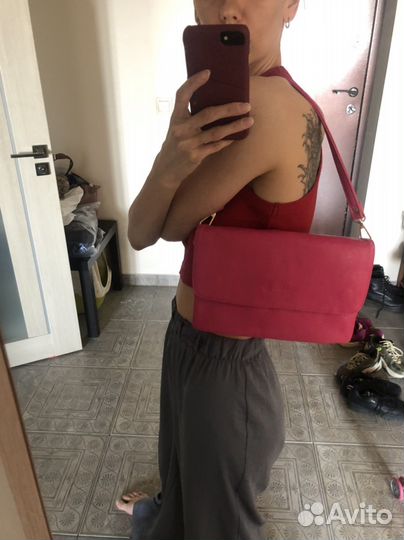 Сумка багет tod’s розовая