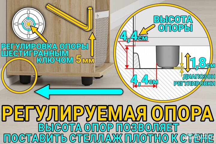 Тумба открытая 3 отдела/модульная мебель