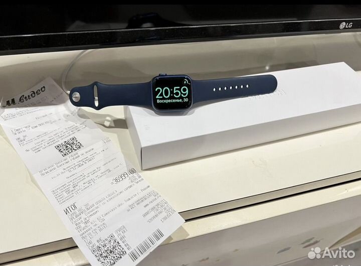 Часы apple watch 7 45 mm blue