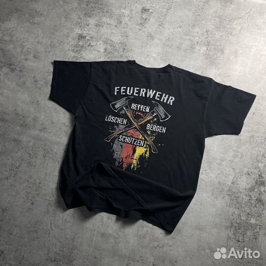 Винтажная футболка Firefighter Vintage Black