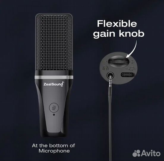 Микрофон для стрима с стойкой для компьютера