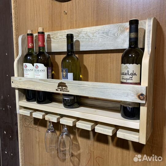 Полка для вина из дерева