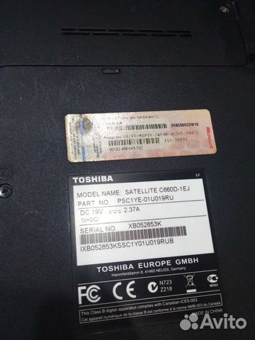 Ноутбук Toshiba satellite c660