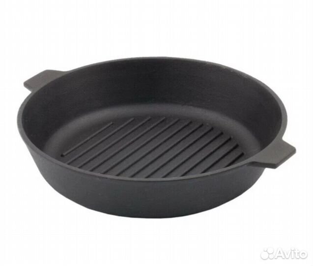 Чугунная сковорода гриль 28см. новая