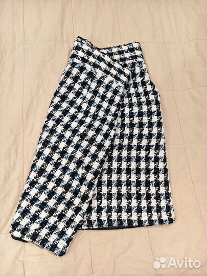 Юбка женская твидовая черно-белая