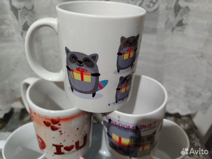 Кружки бесплатно (новые, с разными рисунками)