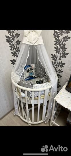 Бортики в кроватку + балдахин