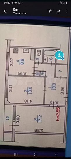 2-к. квартира, 60 м², 2/5 эт.