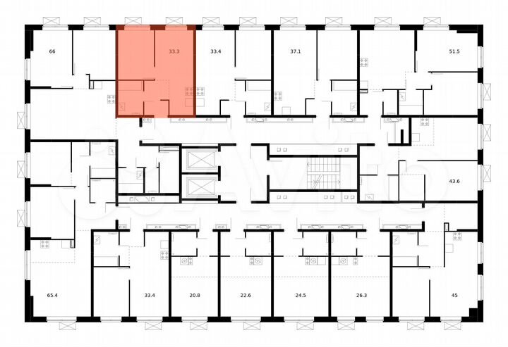 1-к. квартира, 33,3 м², 12/16 эт.