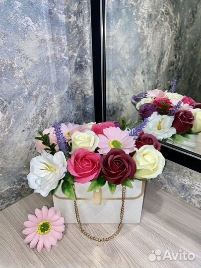 Букет из мыльных роз