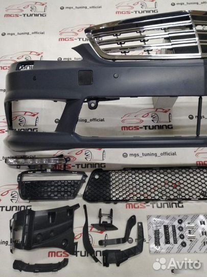 Бампер с решткой Mercedes s-class w221 s63 AMG