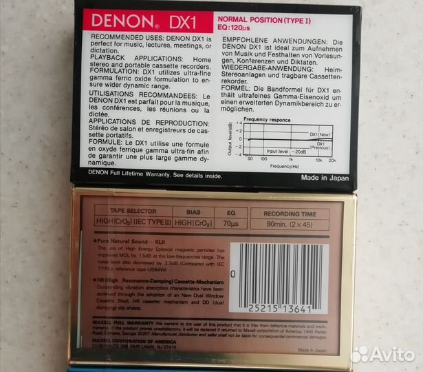 Новые аудиокассеты Denon, Maxell
