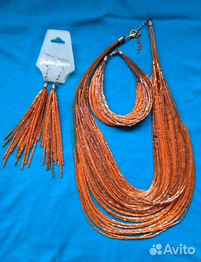 Колье,серьги,браслет из бисера,на разбор для хобби