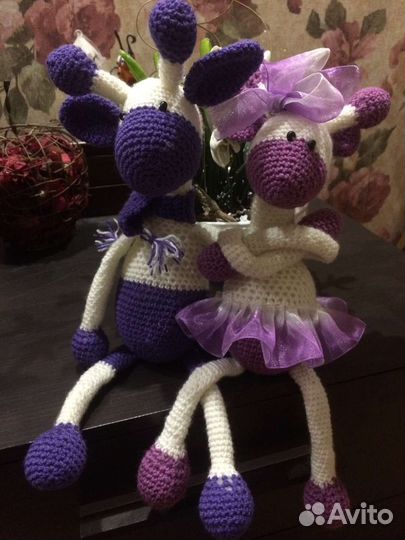 Игрушка.Жираф вязаный