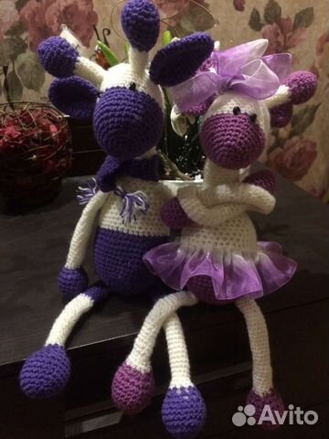 Игрушка.Жираф вязаный