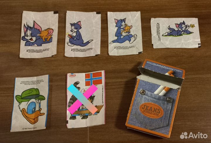 Вкладыши, наклейки, обёртки от жвачек