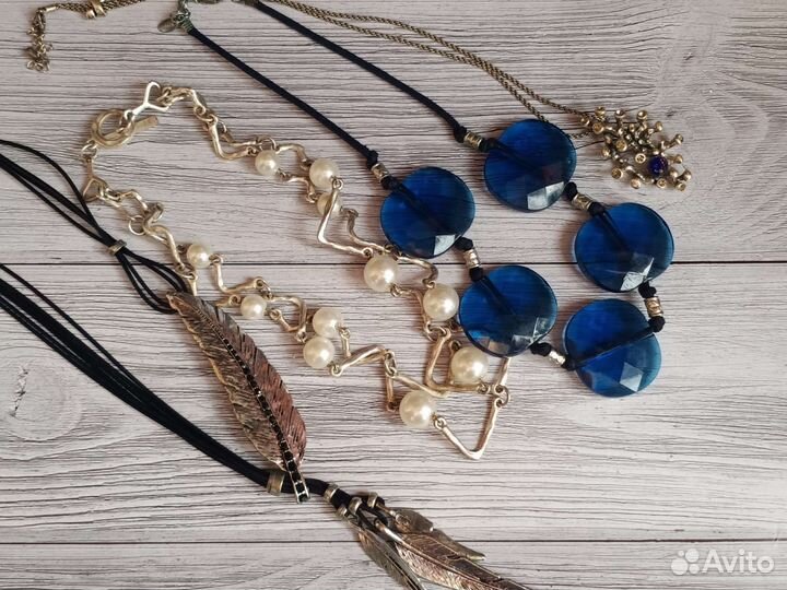 Колье ожерелье кулон подвеска набор бижутерии