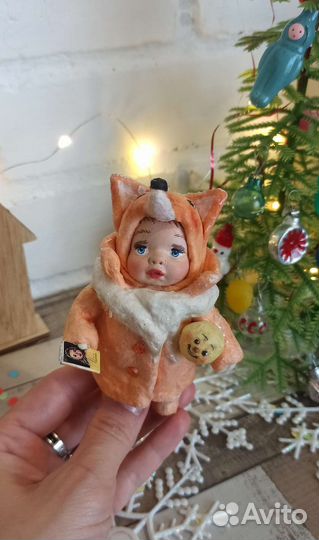 Игрушка ватная лисичка
