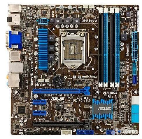 Asus P8H77-M PRO, CPU-I3, DDR3-8 Гб, кулер
