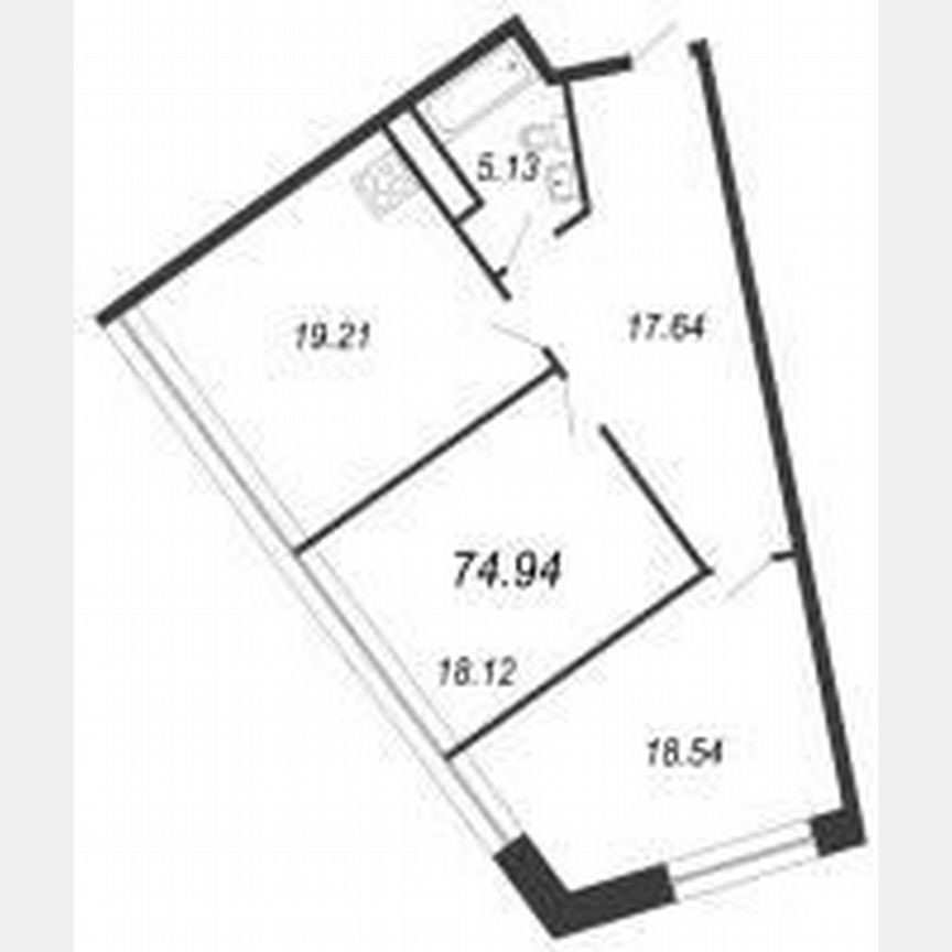2-к. апартаменты, 74,9 м², 5/11 эт.