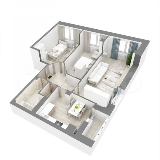 3-к. квартира, 66,6 м², 16/16 эт.