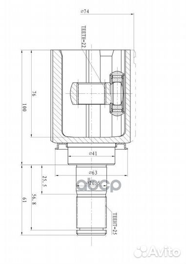 Шрус KIA ceed 08- внутр. GIK04017 ganz