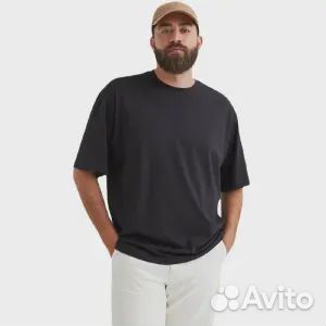 Футболка H&M Relaxed Fit Straight-Cut, черный