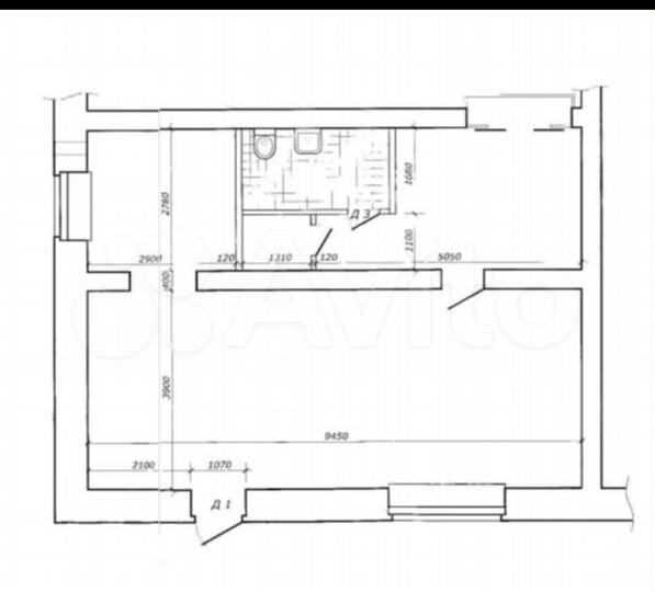 2-к. квартира, 65 м², 1/2 эт.