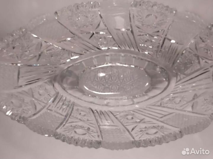 Ваза ладья хрустальная СССР