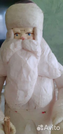 Дед мороз СССР из ваты и снегурочка