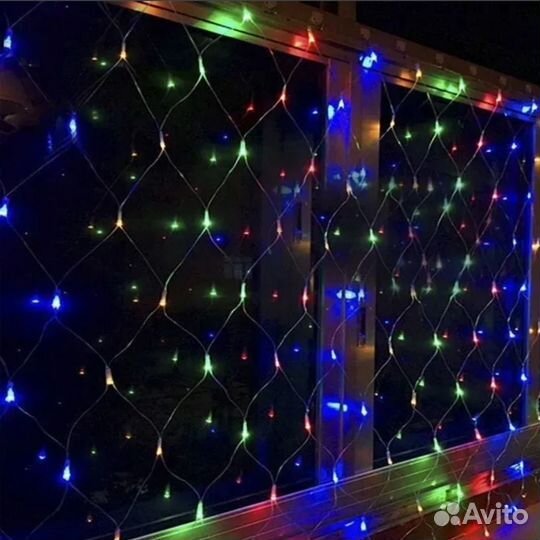 Гирлянда светодиодная новогодняя 32 сетка