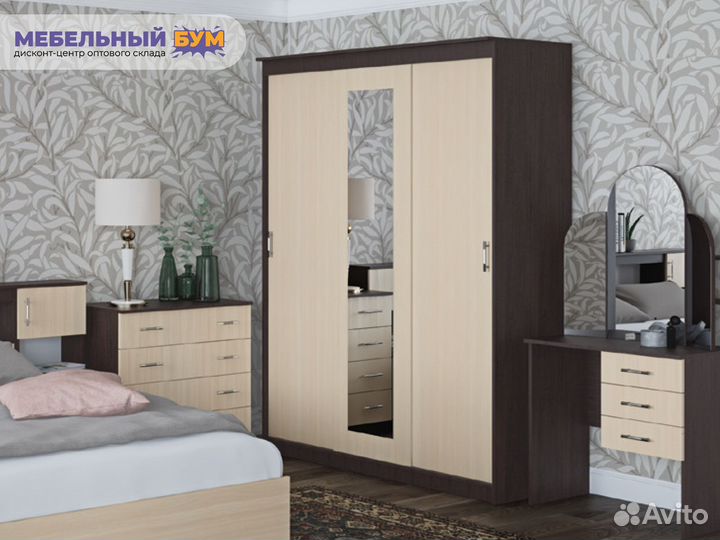 Шкаф-купе Бася-1 бш-1 1,4 м венге/дуб молочный