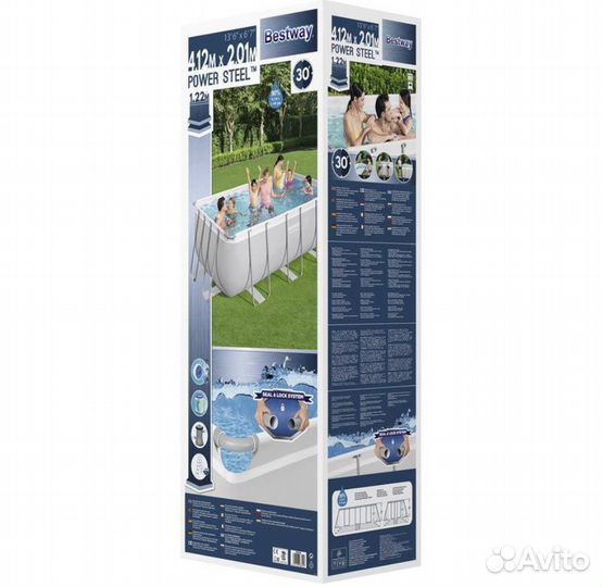 Бассейн 412х201х122 фильтр-насос, лестница