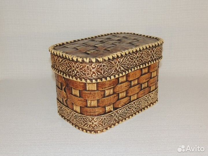 Набор из 2-х плетеных коробов из бересты